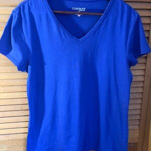 Ellen Tracy Royal Blue V-Neck Tee